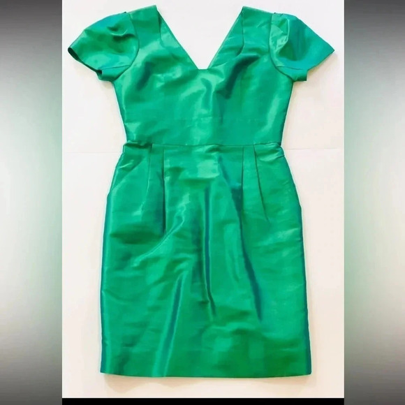 SMITH Dresses & Skirts - VINTAGE GREEN MINI DRESS CAP SLEEVE LINEEN BLEND SIZE XS